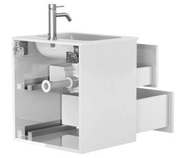 Тумба Miraggio Natura з раковиною Della 500 МДФ білий глянсовий 8814878