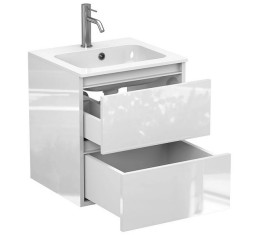 Тумба Miraggio Natura з раковиною Della 500 МДФ білий глянсовий 8814878