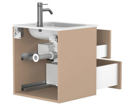 Тумба Miraggio Natura з раковиною Della 500 МДФ капучіно 8814866