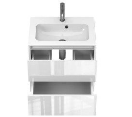 Тумба Miraggio Natura з раковиною Della 600 МДФ білий глянсовий 8814879