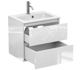 Тумба Miraggio Natura з раковиною Della 600 МДФ білий глянсовий 8814879