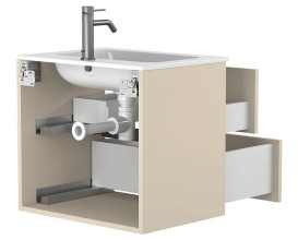 Тумба Miraggio Natura з раковиною Della 600 МДФ кашемір 8814855