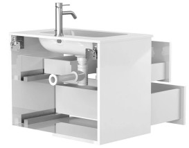 Тумба Miraggio Natura з раковиною Della 700 МДФ білий глянсовий 8814880