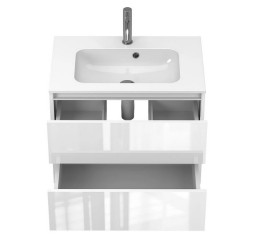 Тумба Miraggio Natura з раковиною Della 700 МДФ білий глянсовий 8814880