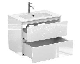 Тумба Miraggio Natura з раковиною Della 700 МДФ білий глянсовий 8814880