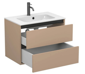 Тумба Miraggio Natura з раковиною Della 700 МДФ капучіно 8814869