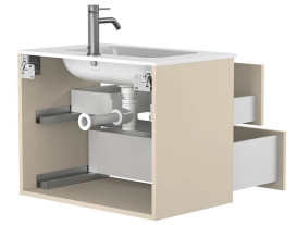 Тумба Miraggio Natura з раковиною Della 700 МДФ кашемір 8814856