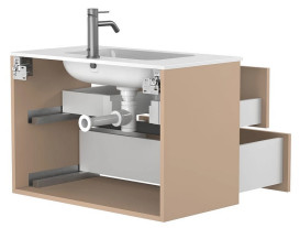 Тумба Miraggio Natura з раковиною Della 800 МДФ капучіно 8814870