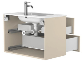 Тумба Miraggio Natura с раковиной Della 800 МДФ кашемир 8814857