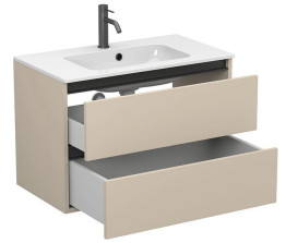 Тумба Miraggio Natura с раковиной Della 800 МДФ кашемир 8814857