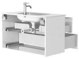 Тумба Miraggio Natura з раковиною Della 900 МДФ білий глянсовий 8814882