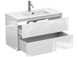 Тумба Miraggio Natura з раковиною Della 900 МДФ білий глянсовий 8814882