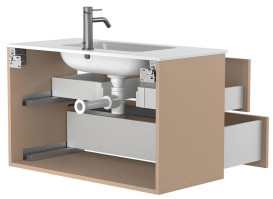 Тумба Miraggio Natura с раковиной Della 900 МДФ капучино 8814871