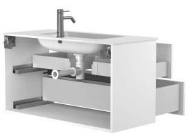 Тумба Miraggio Natura с раковиной Della 1000 МДФ/ДСП белый мат 8814801