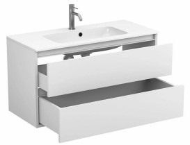 Тумба Miraggio Natura с раковиной Della 1000 МДФ/ДСП белый мат 8814801
