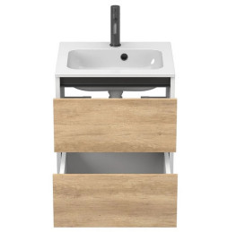 Тумба Miraggio Natura с раковиной Della 500 ДСП дуб небраска/белый мат 8814814
