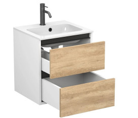 Тумба Miraggio Natura с раковиной Della 500 ДСП дуб небраска/белый мат 8814814