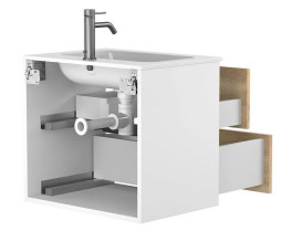 Тумба Miraggio Natura с раковиной Della 600 ДСП дуб небраска/белый мат 8814815