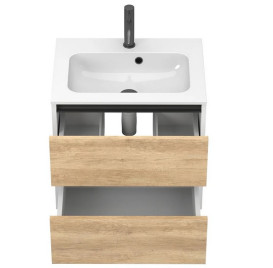 Тумба Miraggio Natura с раковиной Della 600 ДСП дуб небраска/белый мат 8814815