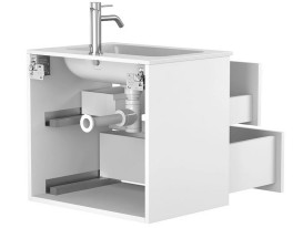 Тумба Miraggio Natura с раковиной Della 600 МДФ/ДСП белый мат 8814794