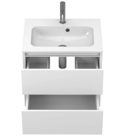 Тумба Miraggio Natura с раковиной Della 600 МДФ/ДСП белый мат 8814794