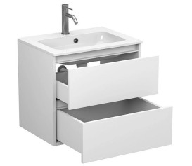 Тумба Miraggio Natura с раковиной Della 600 МДФ/ДСП белый мат 8814794