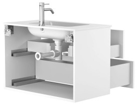 Тумба Miraggio Natura с раковиной Della 800 МДФ/ДСП белый мат 8814796