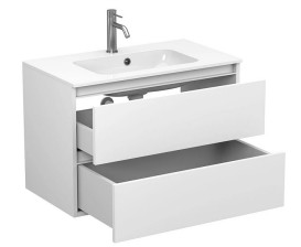 Тумба Miraggio Natura с раковиной Della 800 МДФ/ДСП белый мат 8814796