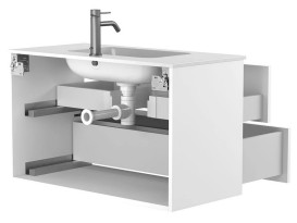 Тумба Miraggio Natura із раковиною Della 900 МДФ/ДСП білий мат 8814800