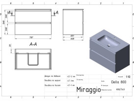 Тумба Miraggio Natura с раковиной Della 800 ДСП кашемир 8814809
