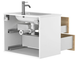 Тумба Miraggio Natura з раковиною Della 700 ДСП дуб небраска/білий мат 8814816