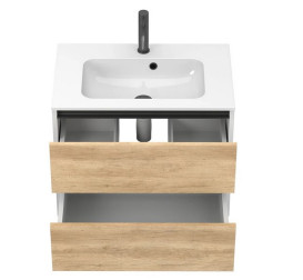 Тумба Miraggio Natura з раковиною Della 700 ДСП дуб небраска/білий мат 8814816