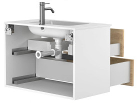 Тумба Miraggio Natura с раковиной Della 800 ДСП дуб небраска/белый мат 8814817