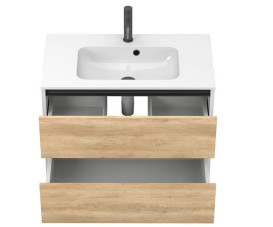 Тумба Miraggio Natura с раковиной Della 800 ДСП дуб небраска/белый мат 8814817