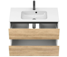 Тумба Miraggio Natura с раковиной Della 900 ДСП дуб небраска/белый мат 8814818