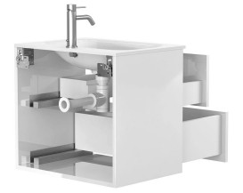 Тумба Miraggio Natura с раковиной Jessel 600 МДФ белый глянцевый 8814884