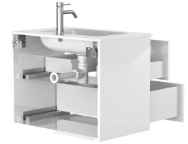 Тумба Miraggio Natura з раковиною Jessel 700 МДФ білий глянсовий 8814885