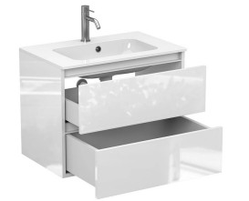 Тумба Miraggio Natura з раковиною Jessel 700 МДФ білий глянсовий 8814885