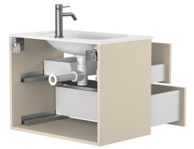 Тумба Miraggio Natura с раковиной Jessel 700 МДФ кашемир 8814862