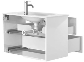 Тумба Miraggio Natura з раковиною Jessel 800 МДФ білий глянсовий 8814886