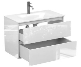 Тумба Miraggio Natura з раковиною Jessel 800 МДФ білий глянсовий 8814886