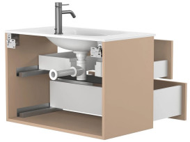 Тумба Miraggio Natura с раковиной Jessel 800 МДФ капучино 8814875