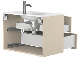 Тумба Miraggio Natura с раковиной Jessel 800 МДФ кашемир 8814863