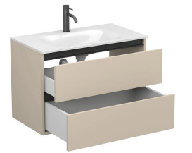 Тумба Miraggio Natura с раковиной Jessel 800 МДФ кашемир 8814863