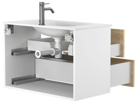 Тумба Miraggio Natura з раковиною Jessel 800 ДСП дуб небраска/білий мат 8814840