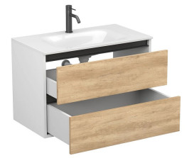 Тумба Miraggio Natura з раковиною Jessel 800 ДСП дуб небраска/білий мат 8814840