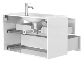 Тумба Miraggio Natura с раковиной Jessel 900 МДФ белый глянцевый 8814887