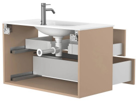 Тумба Miraggio Natura с раковиной Jessel 900 МДФ капучино 8814876