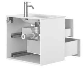 Тумба Miraggio Natura с раковиной Jessel 600 МДФ/ДСП белый мат 8814832