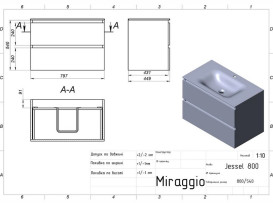Тумба Miraggio Natura с раковиной Jessel 800 МДФ/ДСП белый мат 8814834